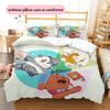 We Bare Bears Pattern Bedding Quilt Set  Home Decoration  Gift (1 * duvet cover + 2 * pillowcase  without core)