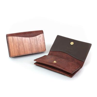 REAL Design Card Case Business Card Holder Card Case Genuine Leather Natural Wood Wood Leather Made In Japan [VARCO WOOD] Men's Women's (Pueblo