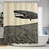 Tende da Doccia Decorative Moderne con Stampa Design a Strisce di Balene Bianco Nero per Decorazione della Casa Impermeabile Linea da Bagno