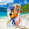 1pc Sheriff Labrador3 Beach Towel, Beach and Seaside Swimming Pool Equipment, Fashion Pattern, Rectangular, Travel Essentials