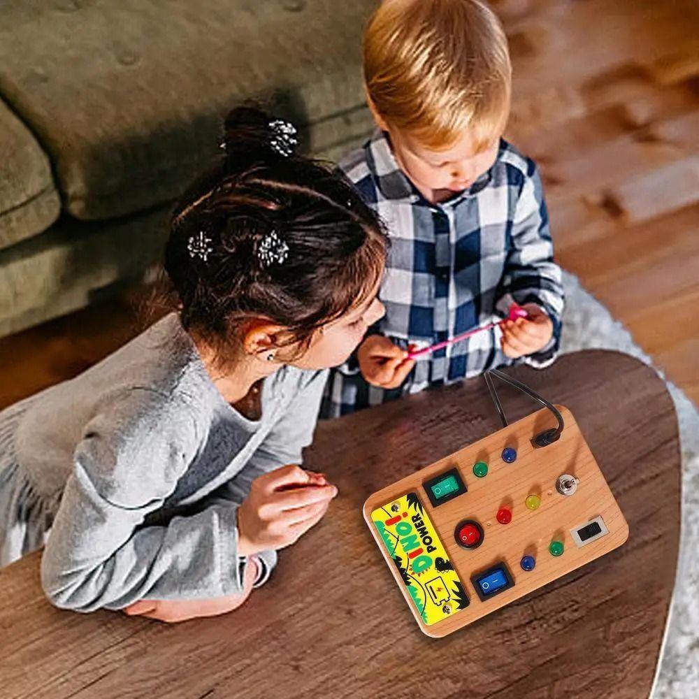 LED Lysbryter Aktivitetsbrett for Barn Montessori Barnas Aktivitetsbrett Småbarns Aktivitetsbrett Spedbarn