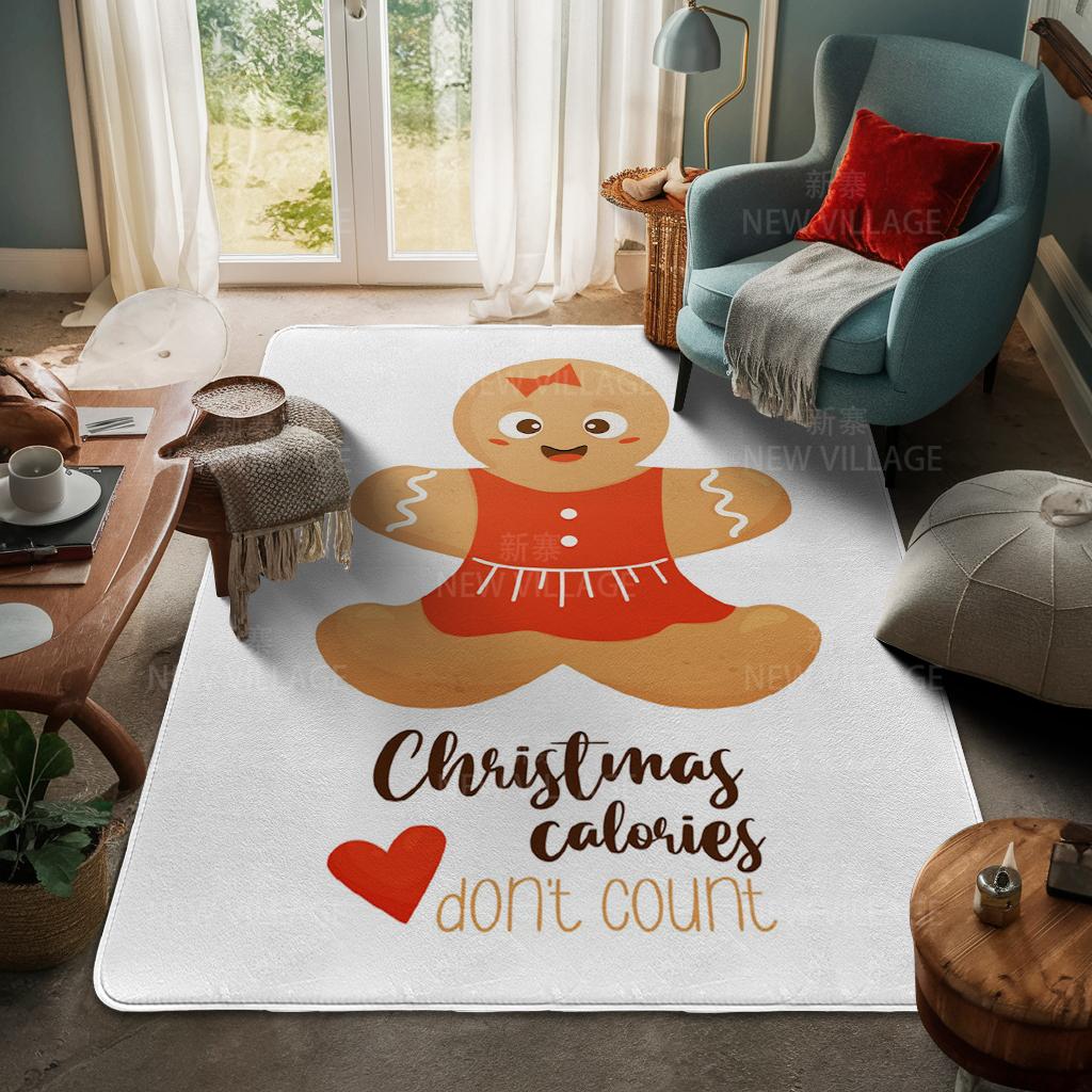 House Entrance Carpet Home Door Mat Living Room Bath Foot Bathroom Non-slip Water Absorption Rugs Bath Merry Christmas Winter
