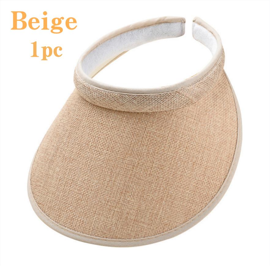 1/4pc Women's Summer Empty Top Sun Hat Solid Color Multifunctional and Simple Wide Brim UV Protection Breathable Sun Visor Caps