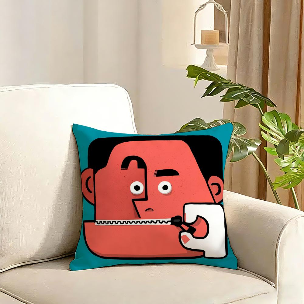 In a Frame Creative and Interesting Cushion Cover Reversible Plush Pillow Cover Soft Fluffy Home Decor for Sofa Bedroom