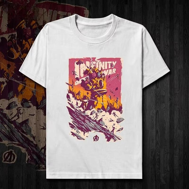 

Marvel Genuine Authorized Superhero Movie Avengers Thanos Iron Man Printed T-Shirt Men s and Women s Loose Short Sleeves S