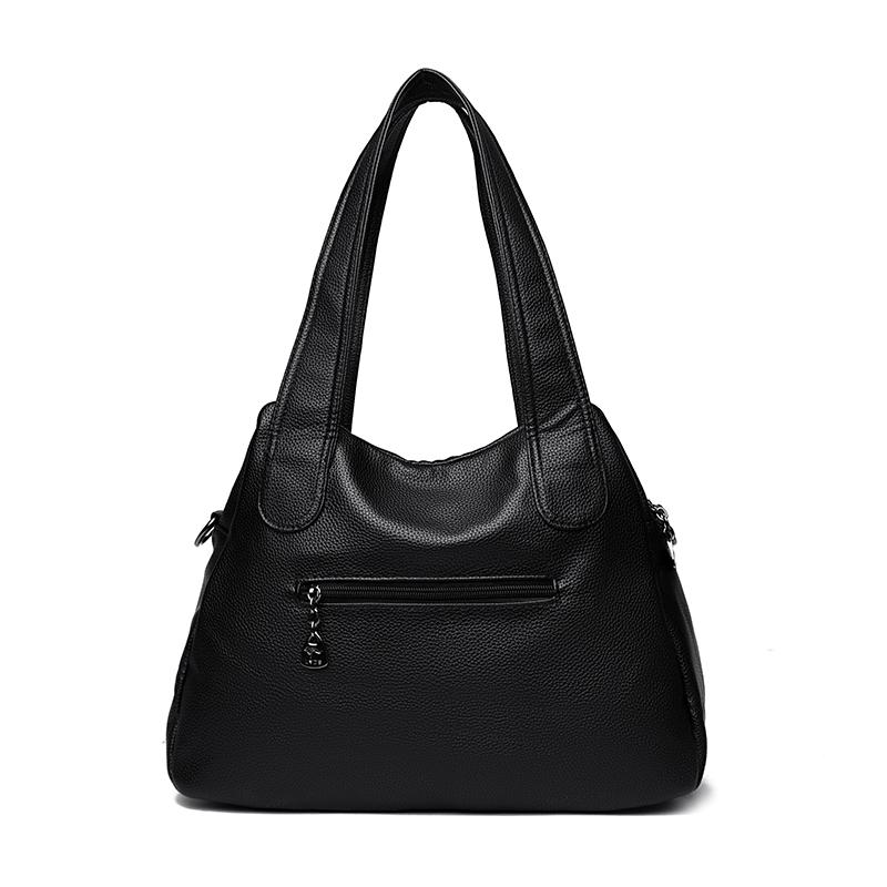 Soft leather pleated shoulder bag Crossbody tote women's bag