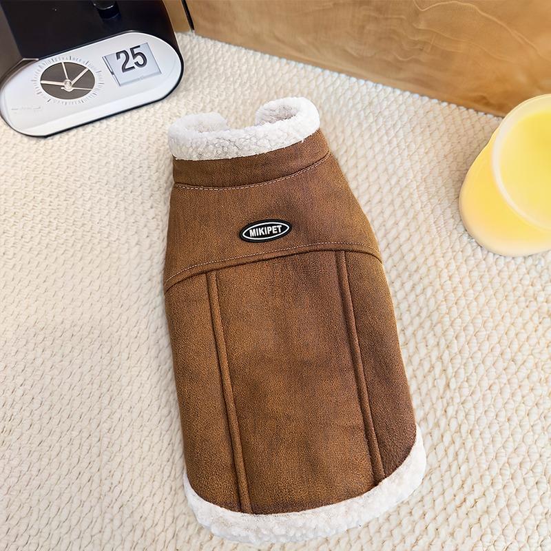 Ubrania dla psa Zimowy ciepły zamszowy pogrubiony płaszcz z podszewką Kamizelka dla dużych psów Duży rozmiar Modny styl Design Produkty dla zwierząt Artykuły