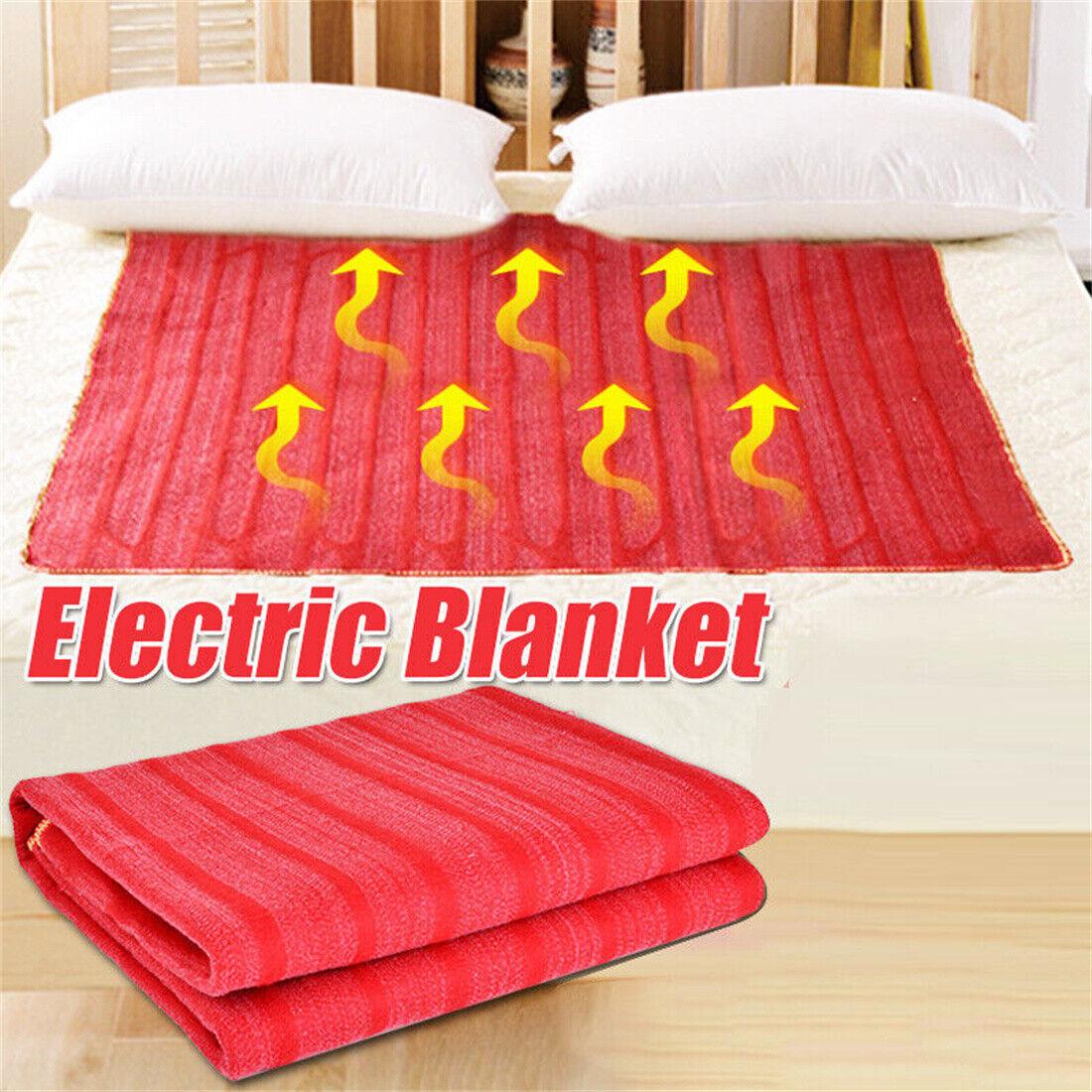 

220V Red Electric Blanket Heater Single Body Heated Electrothermal Pad 145x65cm Flannel Synthetic Fibre 55Hz with Controller 1 красный