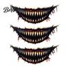 Long Lasting Sweat Proof Tattoos 3Pcs Realistic Scary Mouth for Halloween Zombie Vampire Clown Party, Waterproof Temporary Horror Decals Adults,