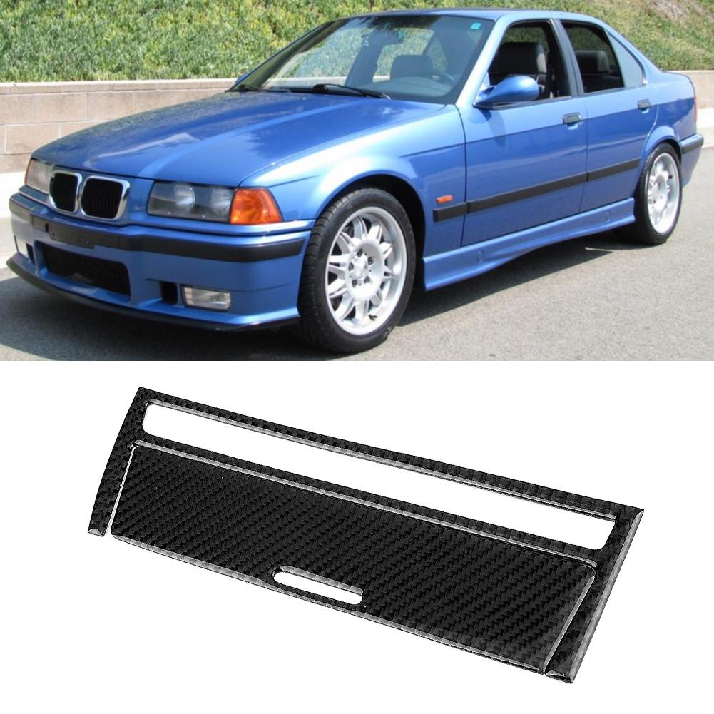 2pcs Carbon Fiber Car Cigar Lighter Trim Sticker Fits for 3 Series E46 1998 2005