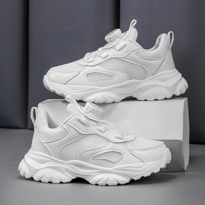 Children's white sneakers mesh breathable fashion versatile breathable medium and small children's school small white shoes boys' sneakers