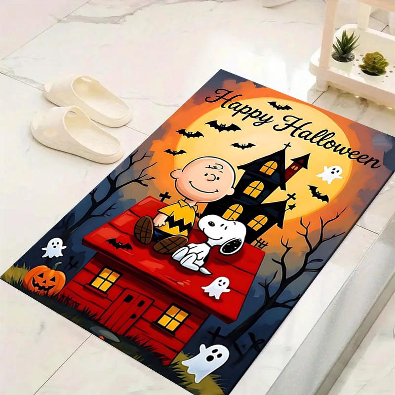 1Pc Snoopy Halloween Mummy Night Rug Office Carpet Indoor Outdoor Doormat Nonslip Soft And Comfortable Living Room Christmas Halloween Gift D91896