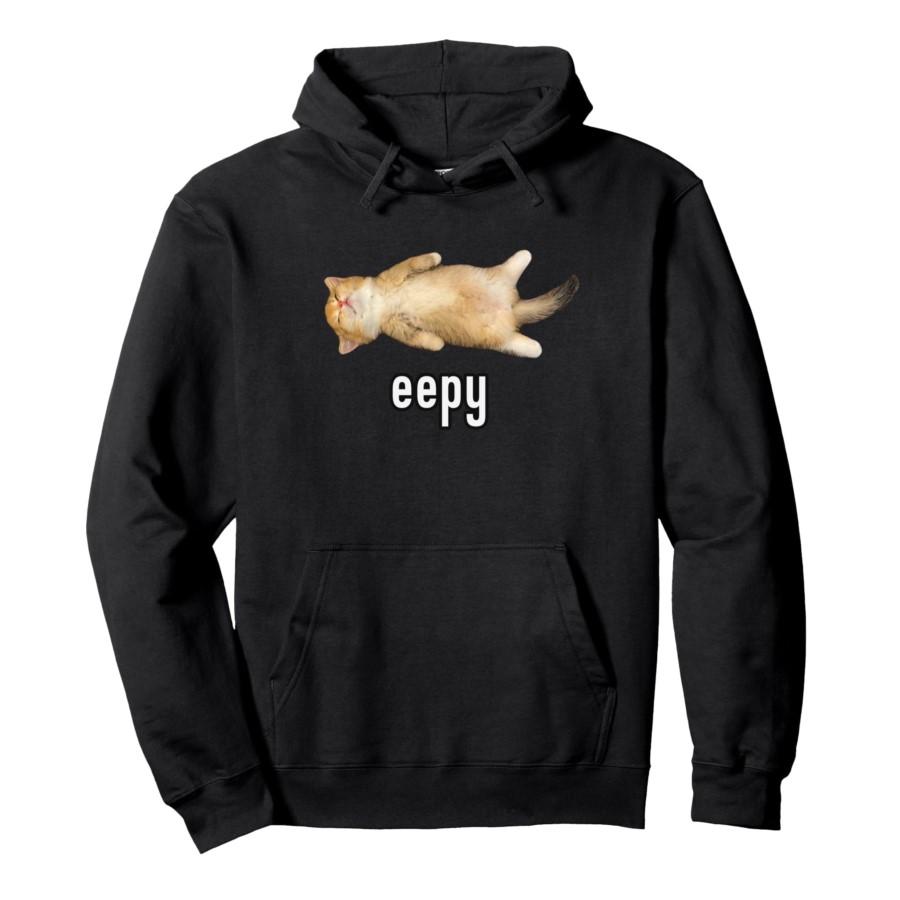 

Eepy Cat, Silly Sleepy Cat Meme Hoodie Men Women Pullover Streetwear Soft Casual Sweatshirt Tops 0926-2 3XL