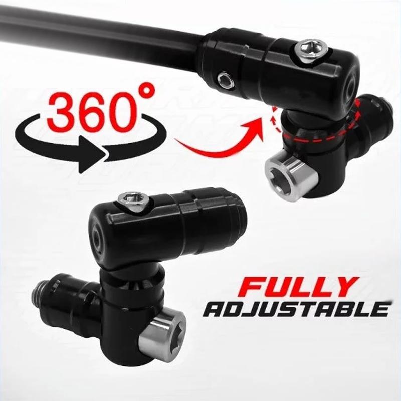 Motorcycle Side Mirror Folding Mechanism Cnc 360° Processor Universal Rearview Mirror Fully Adjusta