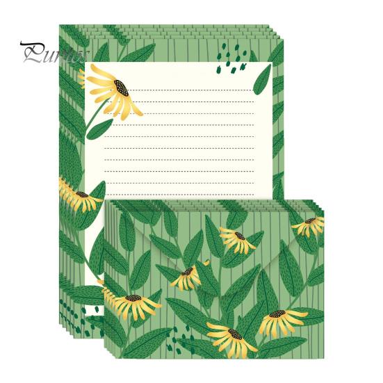 Floral Stationery Set 5Pcs Butterfly Paper Envelope Set, Vintage Writing with Lined Artistic Message Pages, Letter Kit for Letters, Greeting Messages,