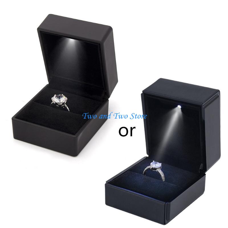 HX6F Earrings Stoarge Holder Proposal Wedding Engagement Ring Jewelry Box