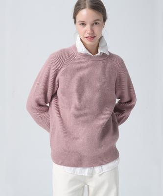 Beullumeol Pbt Wool Hazzi Crew Neck Knit - Indigo Pink