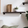 Wall Shelf Dark Brown 60 X 20 X 4 Cm Solid Oak Treated