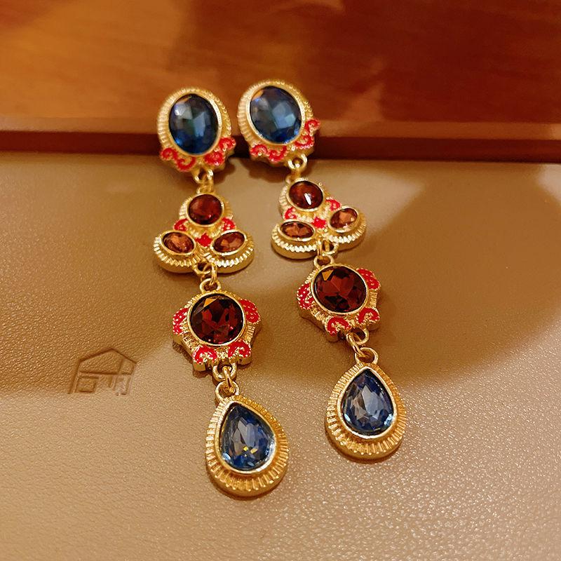 Pre-owned Vintage Retro Diamond-Encrusted Round Necklace & Clavicle Chain Set