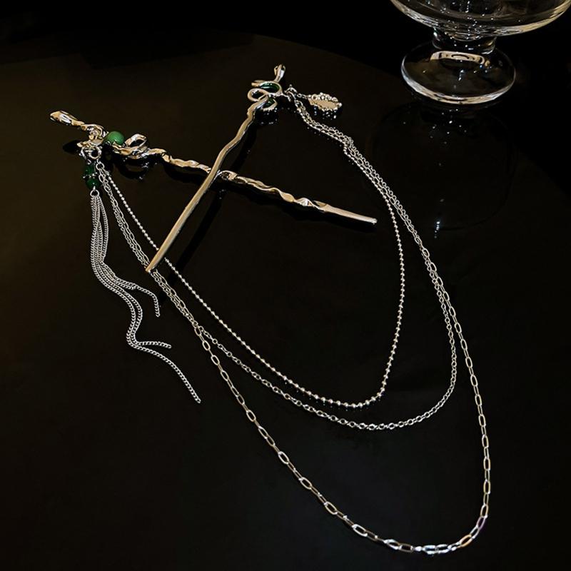 Zarte schlangenförmige Haarnadel im chinesischen Stil, Haarstab, Legierung, Haarnadel, Stäbchen, Chignon-Nadeln für Haar-Styling-Zubehör