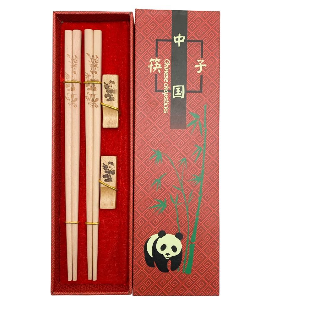 2 Pair With Chopstick Rest Panda Chopsticks Gift Set Non-slip Sushi Chopsticks  Noodle