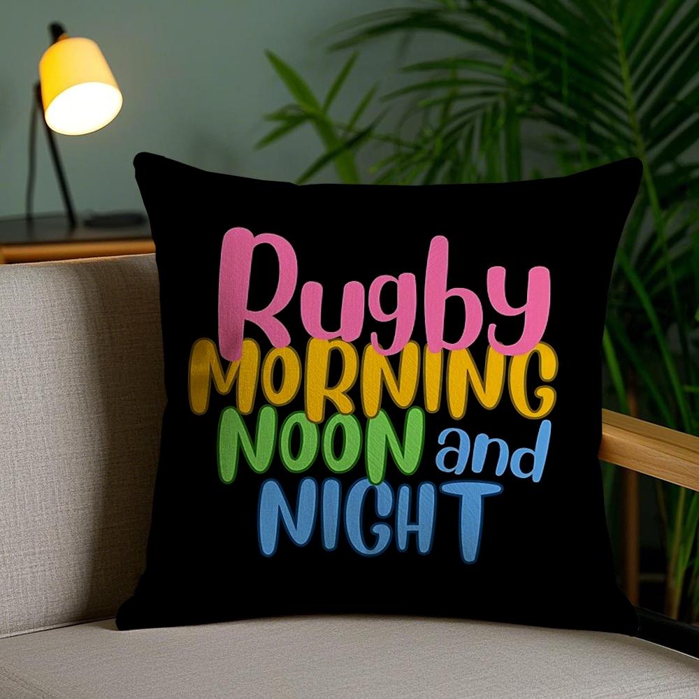 Morning Noon Cushion Cover Plush Fabric Soft Double-Sided Printed Invisible Zipper Sofa Pillow Case Home Decor