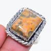 Natural Leopard Skin Gemstone 925 Sterling Silver Jewelry Ring Size 7 ZS-999
