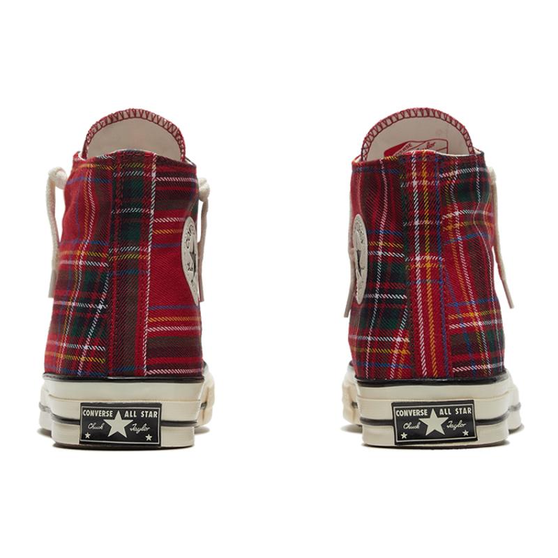Converse Chuck Taylor All Star 1970s Zip Everyday Versatile High-Top Canvas Shoes Unisex Red Check