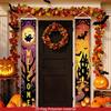 VIKAMA Halloween Home Welcome Porch Decor Banner Autumn Pumpkin Bat Vertical Flag For Farmhouse Home Yard Decor