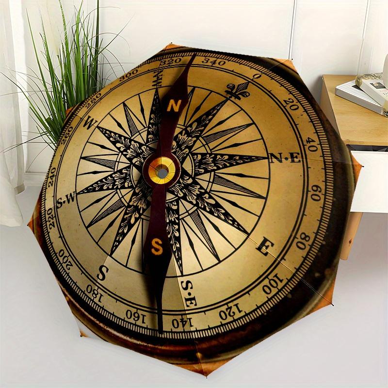 

Compass Navigation-themed, Eight-ribbed, Self-folding Umbrella Is Suitable for Everyday Outdoor Use and Is An Ideal Gift for Friends and Fam