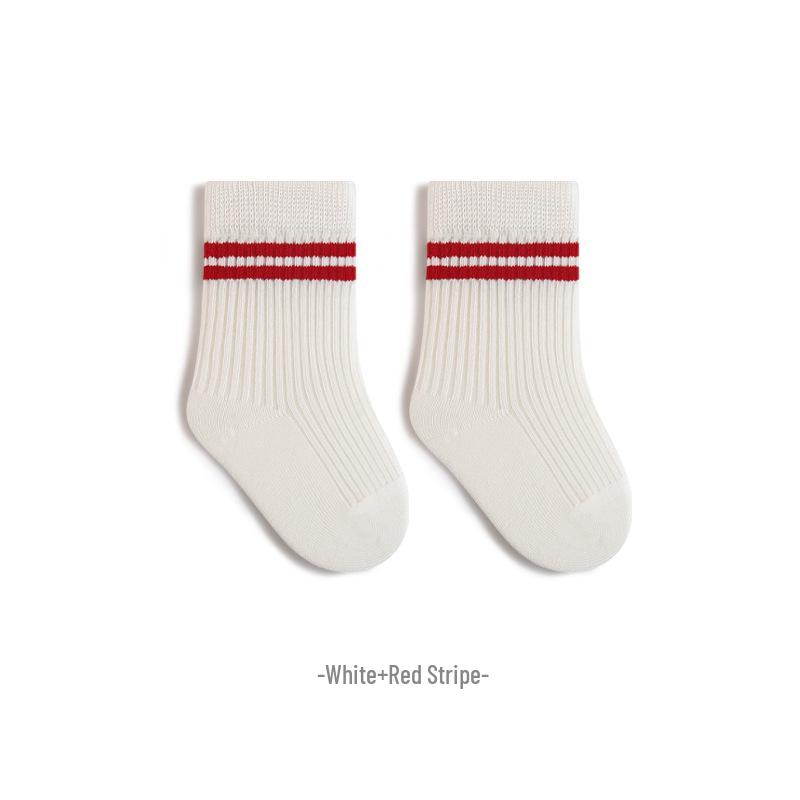Preppy Style Mid-Calf Baby Socks – Kids' Spring, Summer, and Autumn Boneless Socks for Boys and Girls
