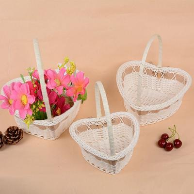 Imitation Rattan Woven Flower Storage Basket Wicker Flower Basket  For Plant Home Wedding