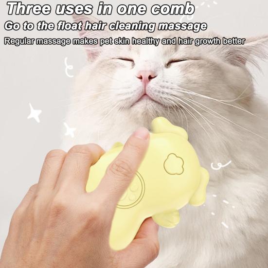 

Паровая щетка для кошек Щетка для домашних животных Щетка для ухода 3-в-1 Перезаряжаемая паровая щетка для кошек Спрей для домашних животных 1pc жёлтый