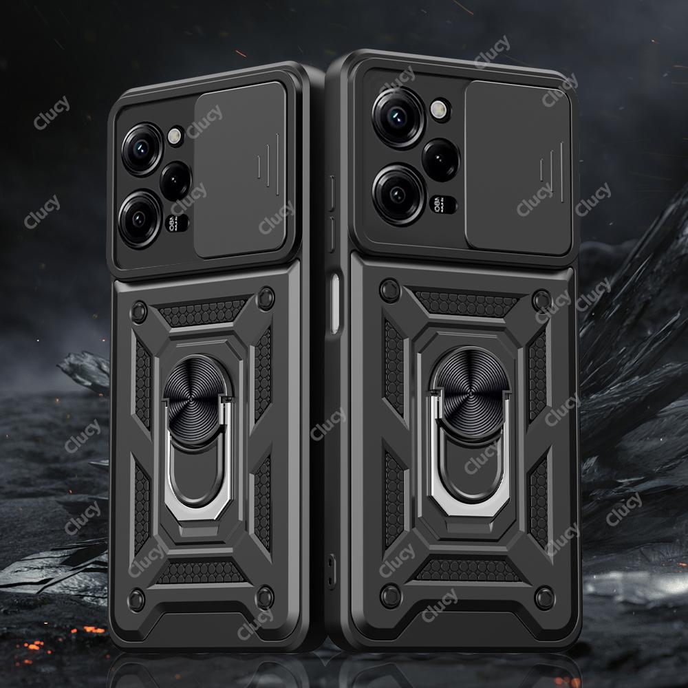 For Redmi Note12 13 Pro Plus Camera Shockproof Armor Case For Redmi Note 13 12 Pro 4G 5G Car Magnetic Holder Ring Protect Cover