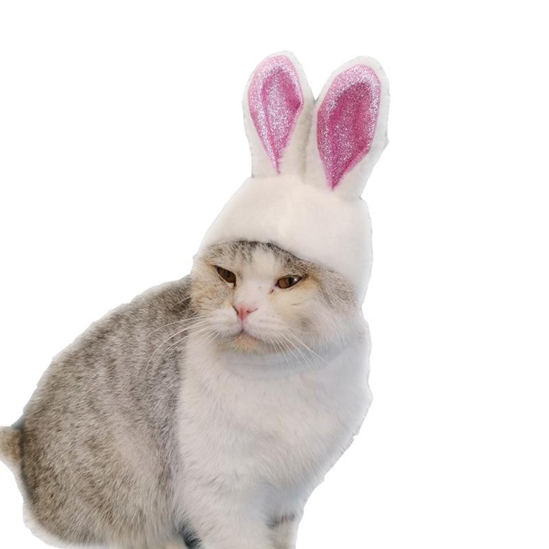 Easter Pet Costume: Shiny Rabbit Ears Hat for Cats and Dogs