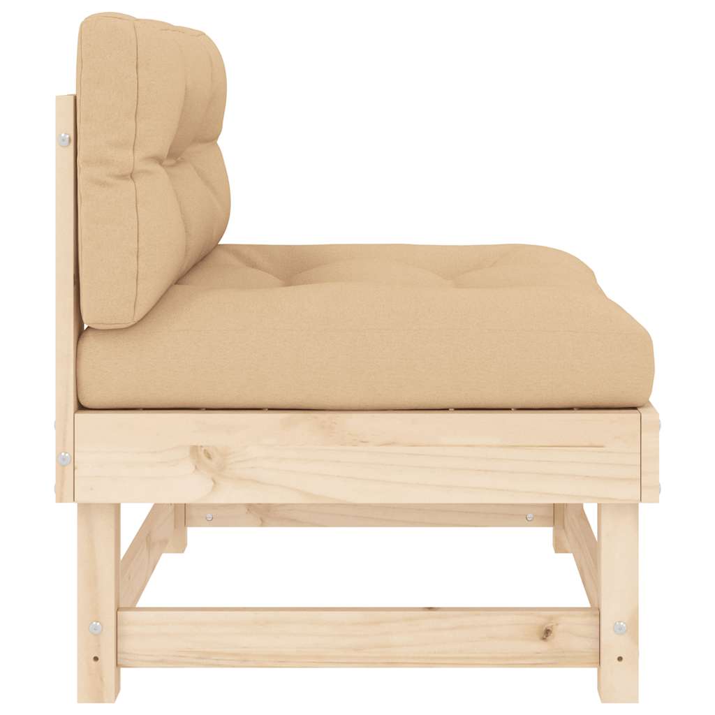vidaXL Mittelsofas mit Kissen 2 Stk. Massivholz Kiefer