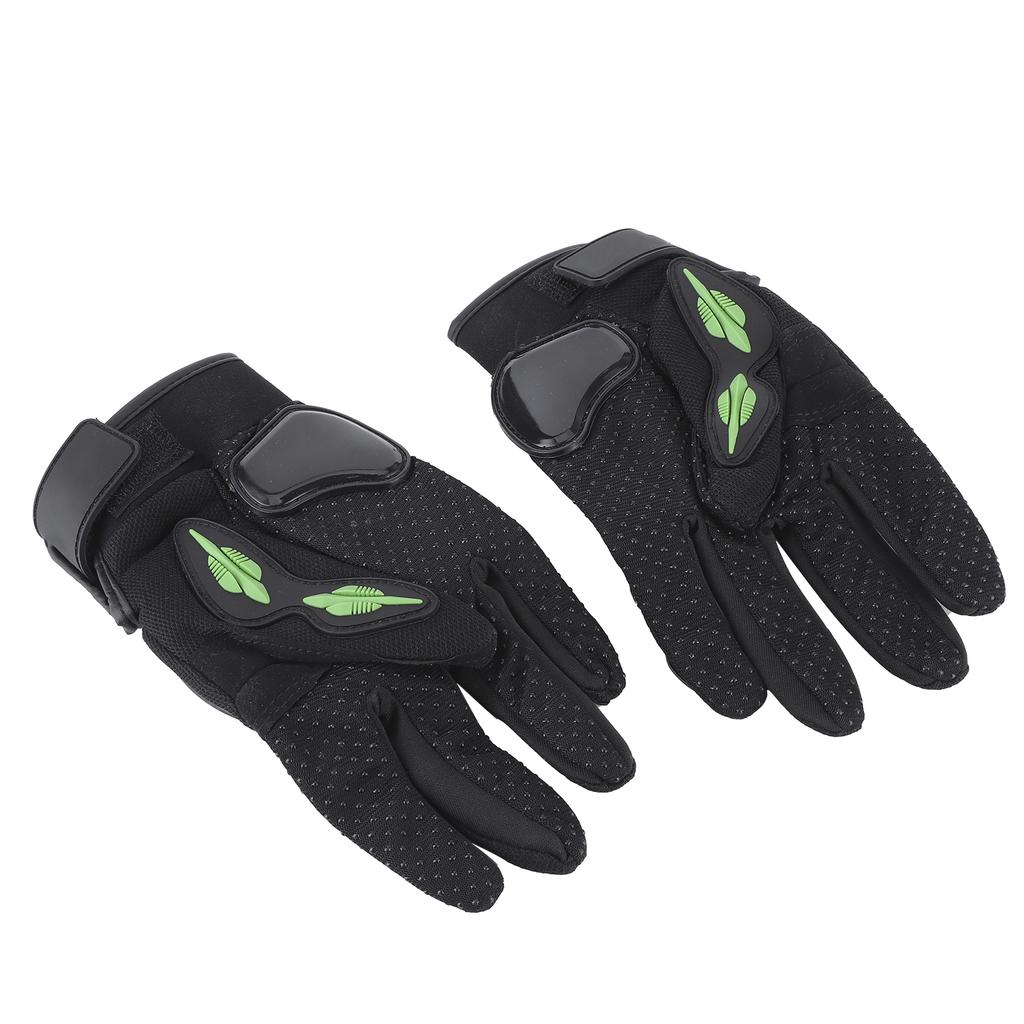 Pair Riding Gloves Outdoor Touch Screen Motorcycle Racing for Men Woman Black and Green M
