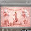 2D 60th Birthday Backdrop with Red White Roses and Gold Balloons Photography Background