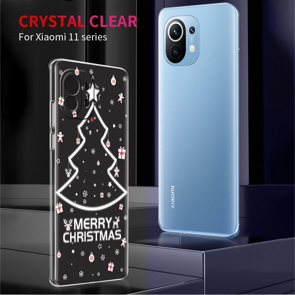Frohe Weihnachten im Winter, transparente Hülle für Xiaomi Mi Poco X3 NFC M3 Pro F3 F1 11 Lite 12 Note 10 11T 9T, transparente Telefonabdeckung
