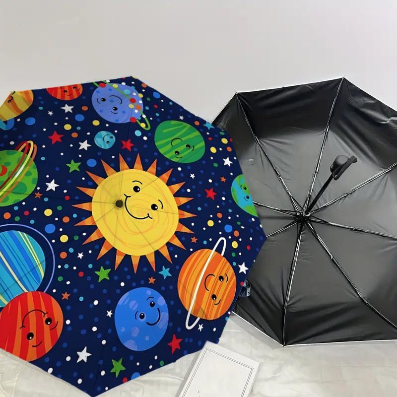 1pc Space Adventure for Umbrella with Plastic Handle,Suitable for All Seasons Home Travel Outdoor UmbrellaDD1659