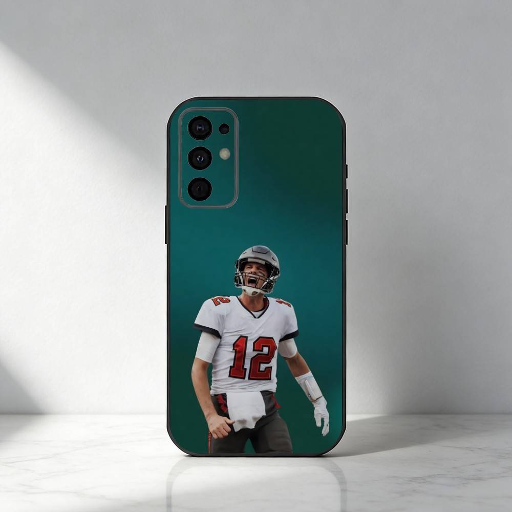 Baseball Player T-Tom B-Brady Phone Case For Samsung S25,S24,S21,S22,S23,S20,Ultra,S26,Plus,Fe,Note,5G Black Cover