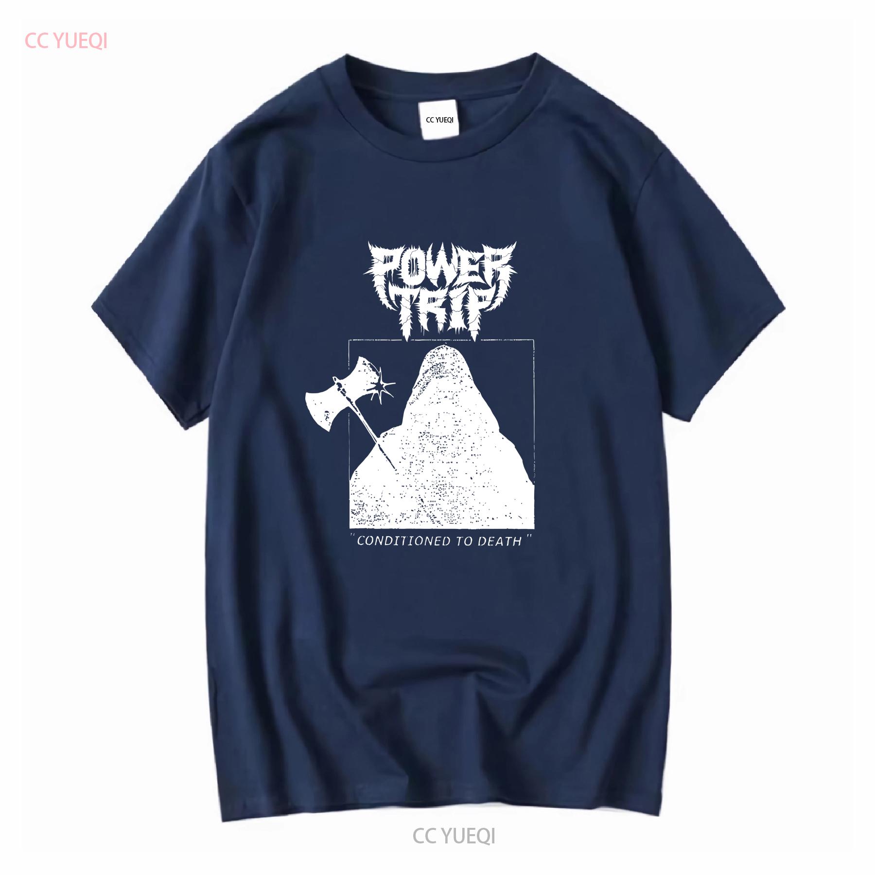 

Футболка Power Trip band Conditioned to death ЧОРНА БАВОВНЯНА УСІ РОЗМІРИ ta3949 довгий рукав вінтажна Прана Повсякденний дизайнерський одяг M