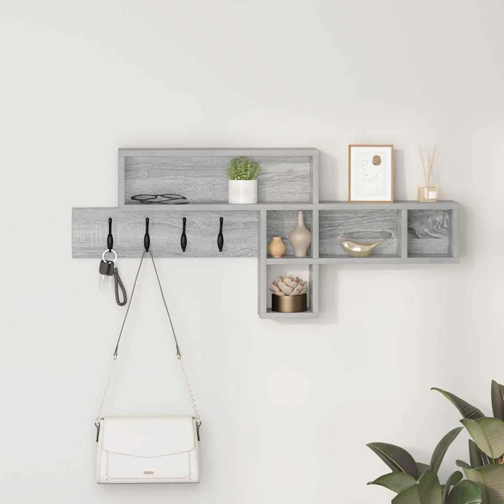 Wall Mounted Nightstand Grey Sonoma 100 x 12 x 43.5 cm