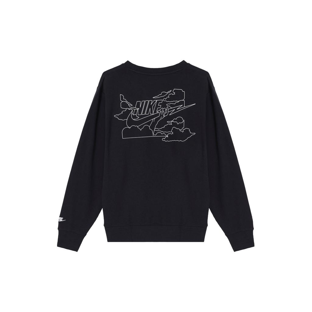 Nike Club Terry Crew Neck Sports Casual Comfortable Breathable Sweatshirt Men Sweatshirt Black White FZ0765010