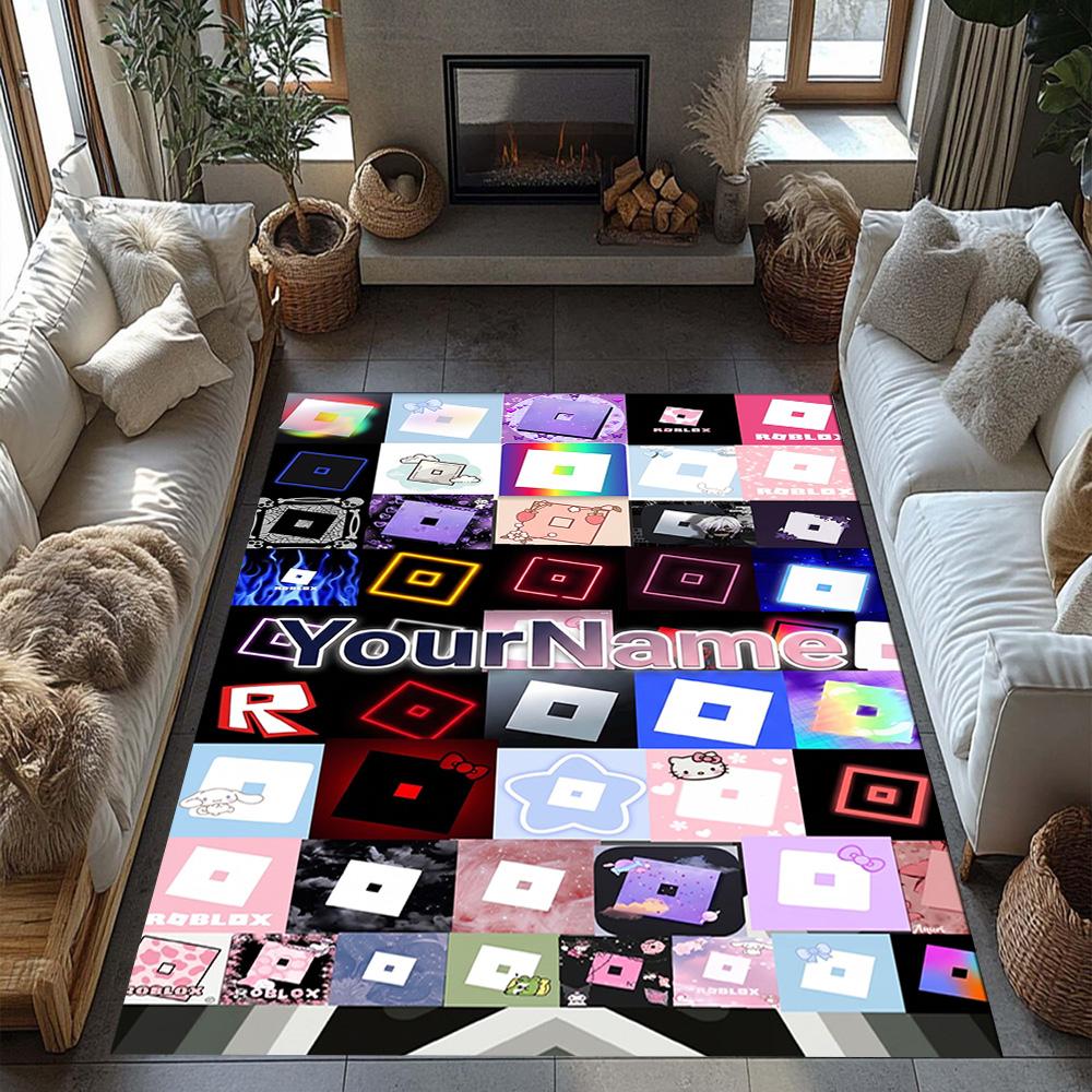 Roblox 487 Customize Text Floor Rug Office Rug Design for Kitchen Living Rooms Study room Outdoor Antislip Carpet Office home decor