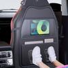 Car Seat Kick Proof Pad with Pockets PU Leather Auto Seat Back Protection Cover Multi-functional Tablet Holder for Kids