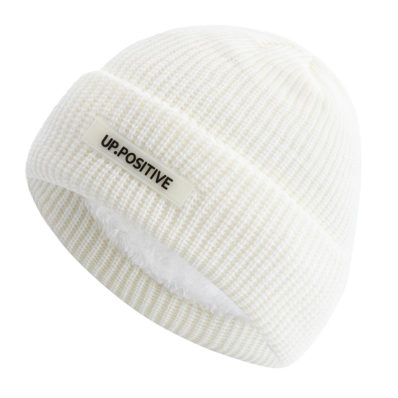 

Унисекс Повседневная Шапка-Бини с Плюшевой Меховой Подкладкой Зимние Шапки для Мужчин и Женщин Сохраняют Тепло Вязаная Шапка Модная Однотонная Лыжная Зимняя Шапка 56cm-60cm белый