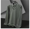 Winter Sale: Men's Fleece-Lined Two-in-One T-Shirt with Shirt Collar – Thick, Warm Base Layer
