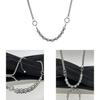 Stainless Steel Pearl Bead Necklace With Geometric Design For Men And Women