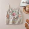 Cotton Linen Embroidered Vintage Sleeveless Tank Top For Women Summer Casual Wear